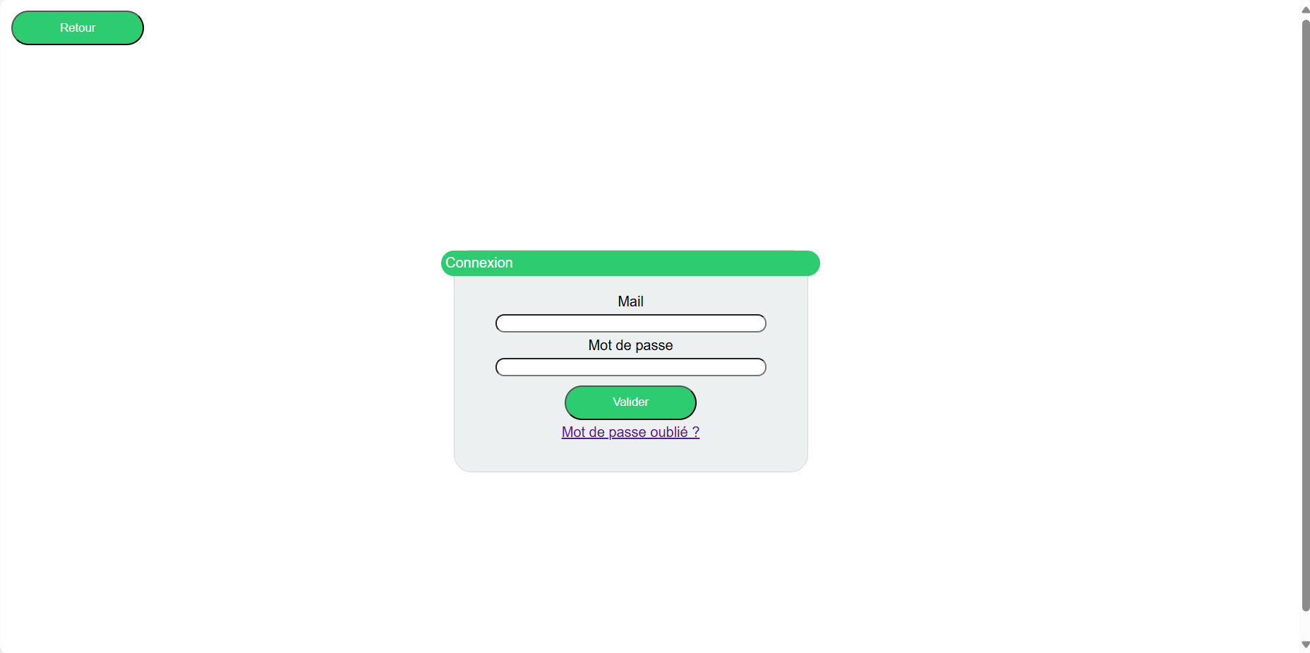 Capture d'écran de l'application nutrition